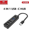 Earldom ET-HUB08 4-in-1 USB-C Hub - High-Speed Data Transfer, 4K HDMI, USB 3.0, SD/MicroSD Card Reader